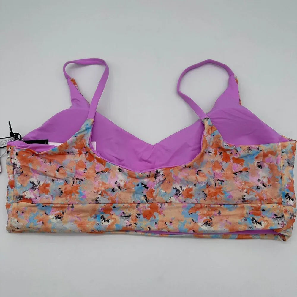 prAna Women's Willow Falls Reversible Bralette Swim Top, Size Medium, Impression